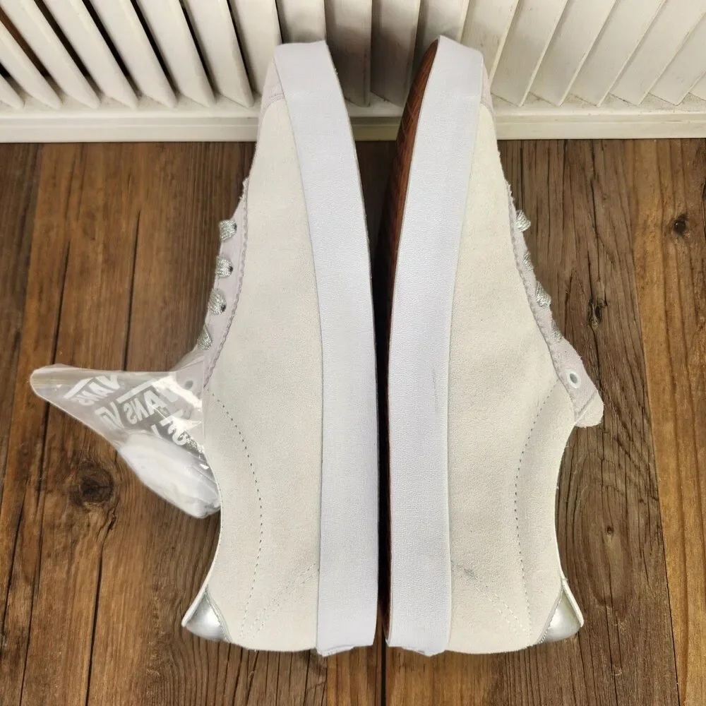 Vans Sport Low Mens Sz 10 High Shine Blanc De Blanc Suede Skater Sneakers Shoes